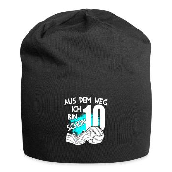 Volleyball Geburtstag Ich bin 10 Jahre - Jersey-Beanie - Schwarz - Vorne