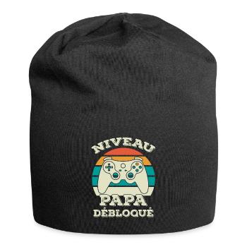 niveau papa débloqué - gamer - Nouvelle Naissance - Bonnet en jersey - noir - Devant