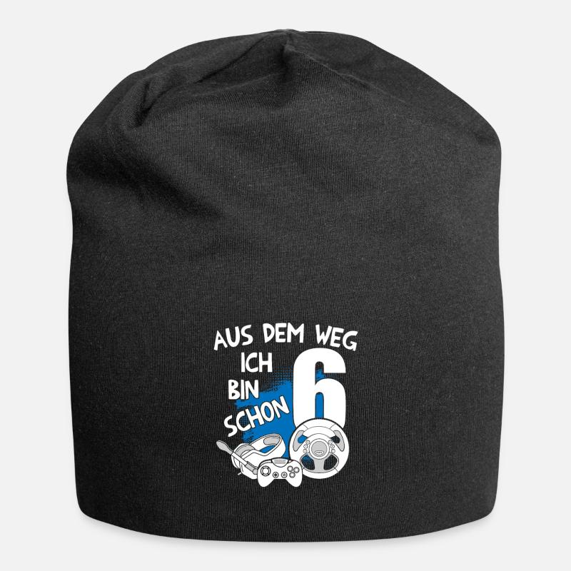 Gaming Geburtstag Ich bin 6 Jahre Kindergeburtstag - Jersey-Beanie - Schwarz