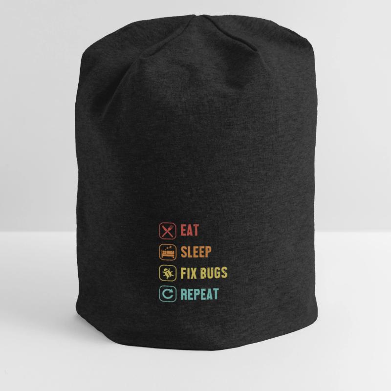 Eat Sleep Fix Bugs Repeat Coder Engineer Software Jersey Beanie