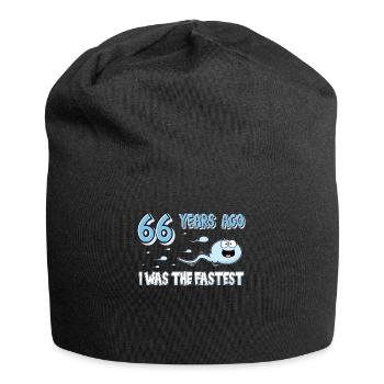 66 Years Ago I Was The Fastest 66. Geburtstag - Jersey-Beanie - Schwarz - Vorne