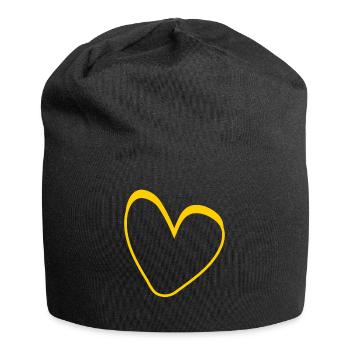 Gelbes Herz Simpel Design - Jersey-Beanie - Schwarz - Vorne