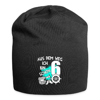 Piraten Geburtstag Ich bin 6 Jahre alt - Jersey-Beanie - Schwarz - Vorne