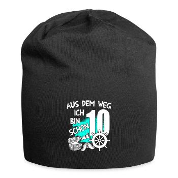 Piraten Geburtstag Ich bin 10 Jahre alt - Jersey-Beanie - Schwarz - Vorne
