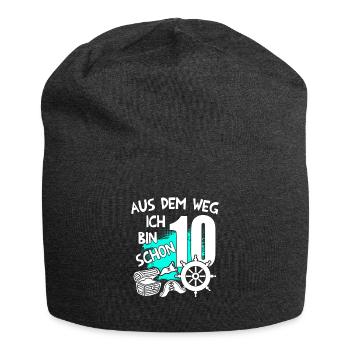 Piraten Geburtstag Ich bin 10 Jahre alt - Jersey-Beanie - Anthrazit - Vorne