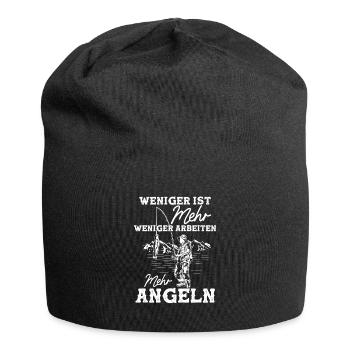 Weniger Arbeiten Mehr Angeln Fischer Angler - Jersey-Beanie - Schwarz - Vorne