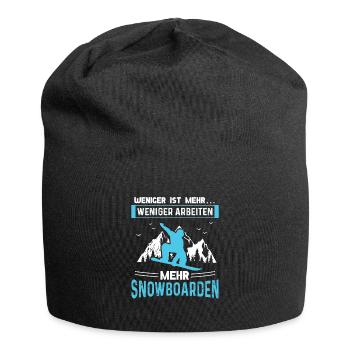 Weniger Arbeiten Mehr Snowboarden - Jersey-Beanie - Schwarz - Vorne