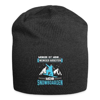 Weniger Arbeiten Mehr Snowboarden - Jersey-Beanie - Anthrazit - Vorne