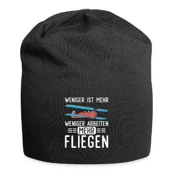 Weniger Arbeiten Mehr Modellfliegen Modellflieger - Jersey-Beanie - Schwarz - Vorne