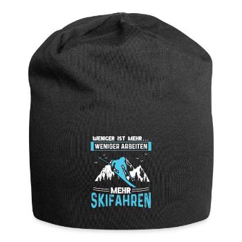 Weniger Arbeiten Mehr Skifahren - Jersey-Beanie - Schwarz - Vorne