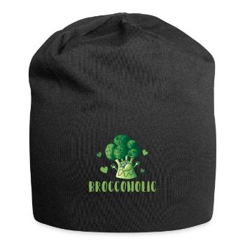 Broccoholic gesunde Ernährung pflanzliches Essen - Jersey-Beanie - Schwarz - Vorne