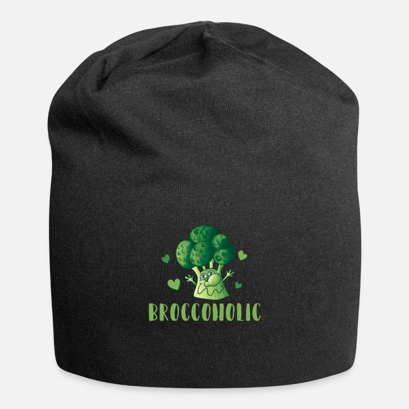 Broccoholic alimentation saine aliments à base de plantes - Bonnet en jersey - noir