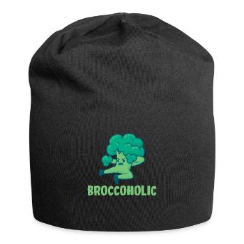 Broccoholic Vegetarian Vegetables Vegetarian and Gesu - Jersey Beanie - black - Front