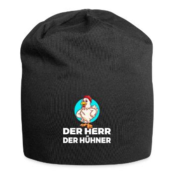 Der Herr der Hühner Hühnerliebhaber Landwirt Hahn - Jersey-Beanie - Schwarz - Vorne