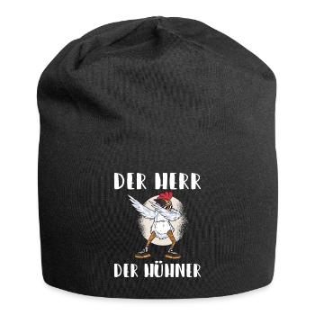 Der Herr der Hühner Hühnerhalter Hobby Huhn - Jersey-Beanie - Schwarz - Vorne