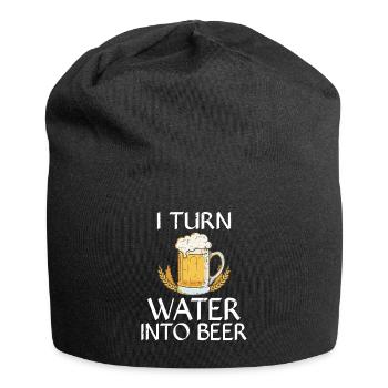 I turn water into beer Brauen Brauerei und Hobby B - Jersey Beanie - black - Front