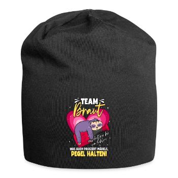 Team Braut Mädels Pegel Halten - Jersey-Beanie - Schwarz - Vorne