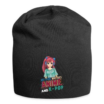 Vaporwave Japan Japanese Girl Love K-Pop Anime - Jersey-Beanie - Schwarz - Vorne