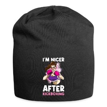 Dans le plus agréable après kickboxing Kickboxing Cadeau - Bonnet en jersey - noir - Devant