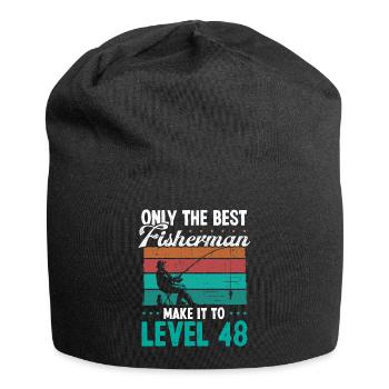 48 Fishing Level 48 Year Old Angler Fisherman - Jersey Beanie - black - Front