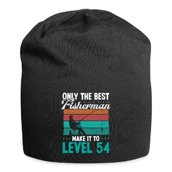 54 Fishing Level 54 Year Old Angler Fisherman - Jersey Beanie - black - Front
