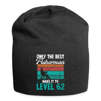 62 Fishing Level 62 Year Old Angler Fisherman - Jersey Beanie - black - Front