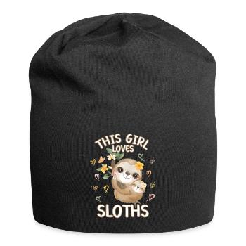 Dieses Maedchen Liebt Faultiere - Jersey-Beanie - Schwarz - Vorne
