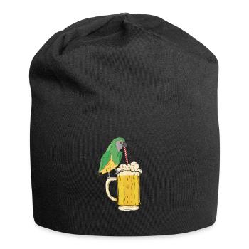 Papagei Bier Papagei Vogelliebhaber Lustiger - Jersey-Beanie - Schwarz - Vorne