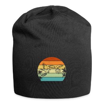 Macaw Bird Lover Parrot Bird Sunset Pap - Jersey Beanie - black - Front