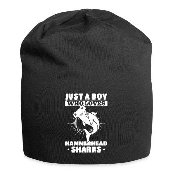 Shark Fish Je ne suis qu’un garçon, le requin-marteau - Bonnet en jersey - noir - Devant