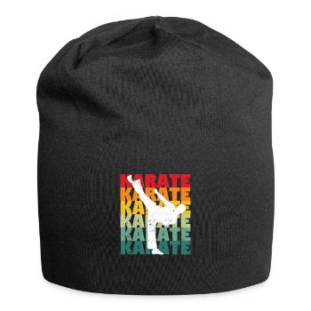 Rétro Vintage Karaté Silhouette 70s années 80 - Bonnet en jersey - noir - Devant
