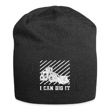 Bagger Baustelle Bauarbeiter Bau Erde I Geschenk - Jersey-Beanie - Anthrazit - Vorne