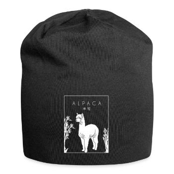 Alpaca Chinese Hanzi Llama Vicuna Guanaco Breeder - Jersey Beanie - black - Front