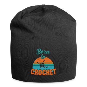 Born to Crochet / Häkeln - Jersey Beanie - black - Front