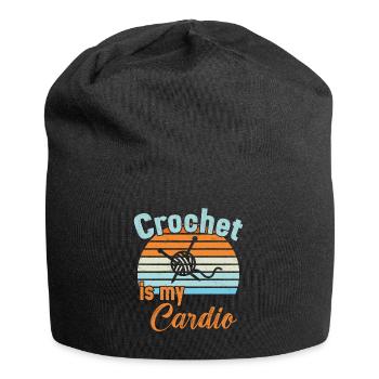 Crochet is my Cardio / Häkeln - Jersey Beanie - black - Front