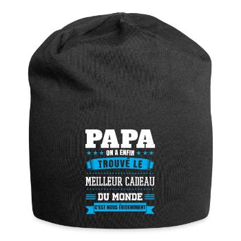 papa meilleur cadeau du monde c'est nous humour - Bonnet en jersey - noir - Devant
