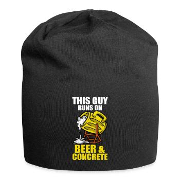 Ce gars court sur de la bière et du finisseur en béton - Bonnet en jersey - noir - Devant