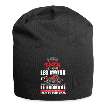 tata tante motarde adore les motos fromage - Bonnet en jersey - noir - Devant