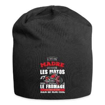 madre motarde adore les motos fromage plus cool - Bonnet en jersey - noir - Devant