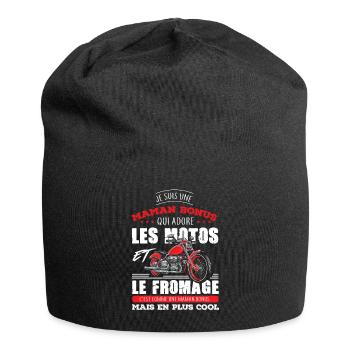 maman bonus motarde adore les motos fromage - Bonnet en jersey - noir - Devant