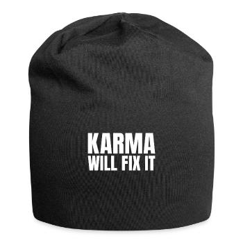 Le karma va réparer la justice en disant - Bonnet en jersey - noir - Devant