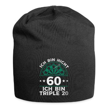 Ich bin nicht 60 Ich bin triple 20 - Dart Spieler - Jersey-Beanie - Schwarz - Vorne