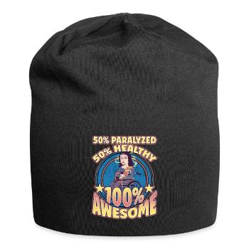 Handicap Wheelchair Design for an Amputation - Jersey-Beanie - Schwarz - Vorne