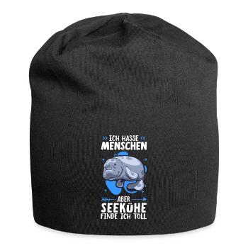 Seekühe finde ich toll Seekuh Meeressäuger - Jersey-Beanie - Schwarz - Vorne