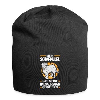 Schafpudel hat Hausaufgaben gefressen Hütepudel - Jersey-Beanie - Schwarz - Vorne