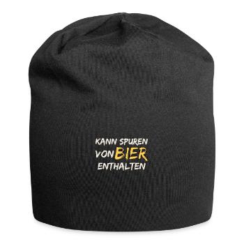 Kann spuren von Bier enthalten - Jersey-Beanie - Schwarz - Vorne