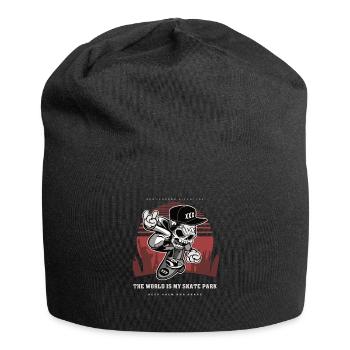 The World is my Skate park Skater Skull Gift - Jersey Beanie - black - Front
