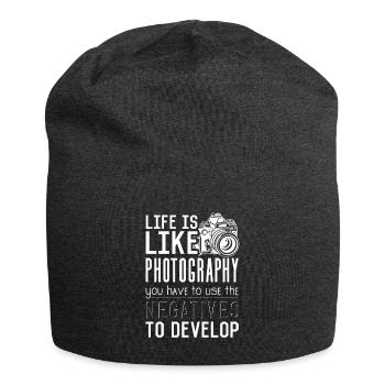 Photographer Photography Life Is Like Photography - Jersey-Beanie - Anthrazit - Vorne