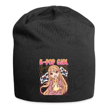 K-Pop Girl K-Drama Kpop - Jersey-Beanie - Schwarz - Vorne