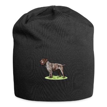 Deutsch Drahthaar I Jagdhund Vorstehhund Geschenk - Jersey-Beanie - Schwarz - Vorne